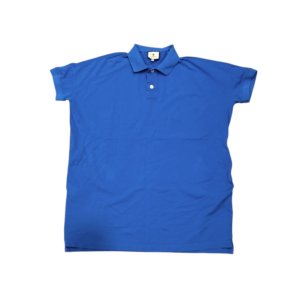 Tuckeruck Polo Shirt Dress Mini‎ Short Sleeve Blue Cotton Pique